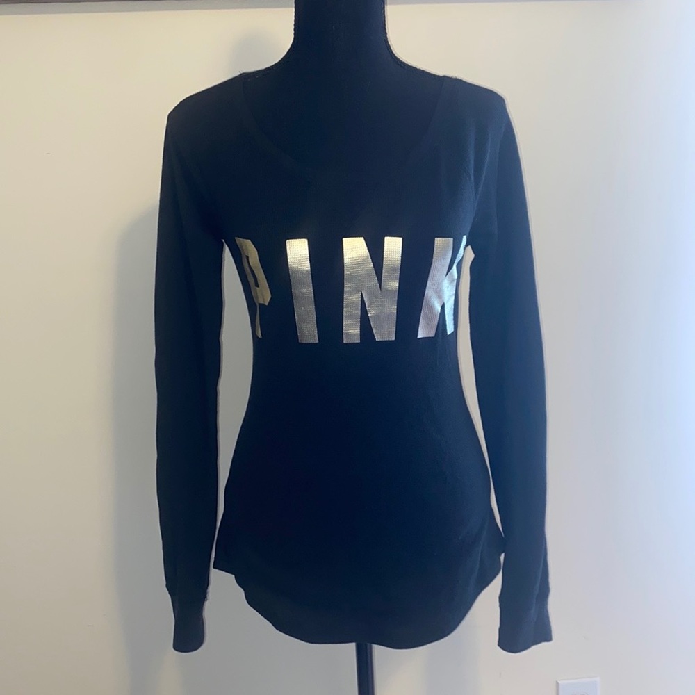 Pink black thermal top